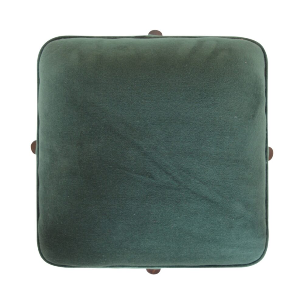 wholesale IN1373 - Emerald Velvet Footstool with Solid Wood Legs for resale