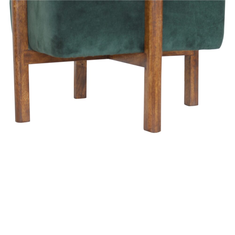 IN1373 - Emerald Velvet Footstool with Solid Wood Legs for wholesale