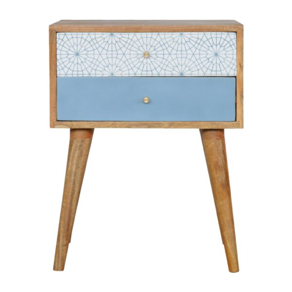 Blue Patterned Bedside for resale