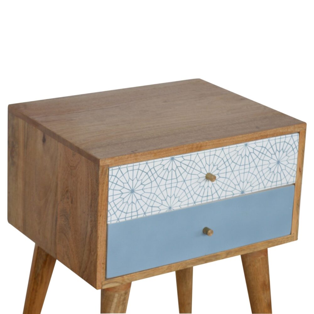 Blue Patterned Bedside dropshipping