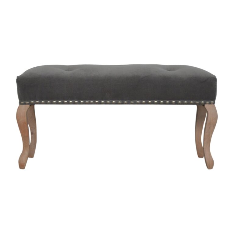 French Style Grey Velvet Bench for resale