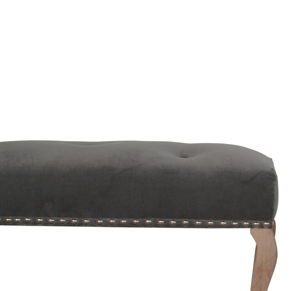 French Style Grey Velvet Bench for resell