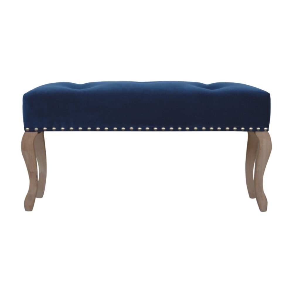 French Style Royal Blue Velvet Bench for resale