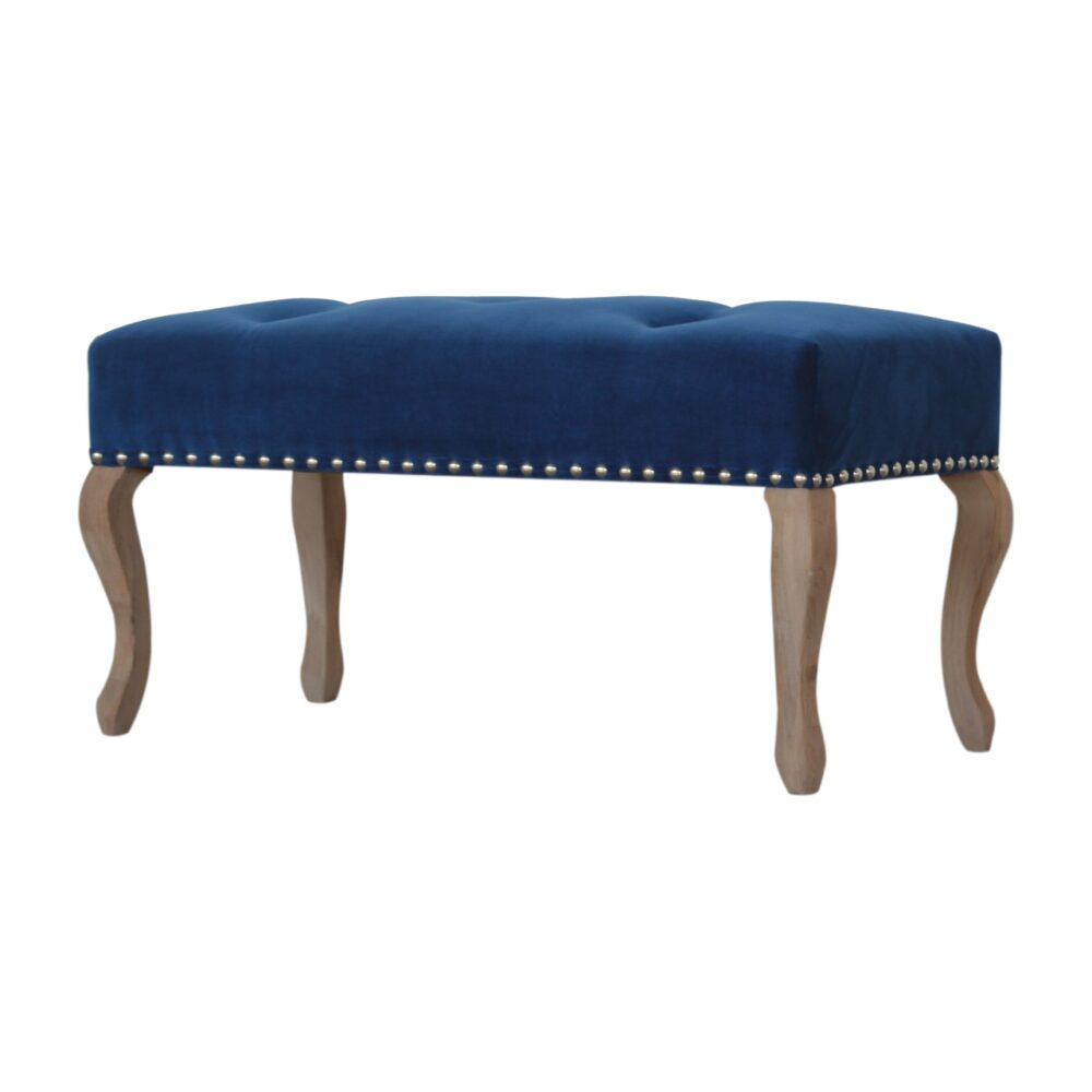 French Style Royal Blue Velvet Bench wholesalers