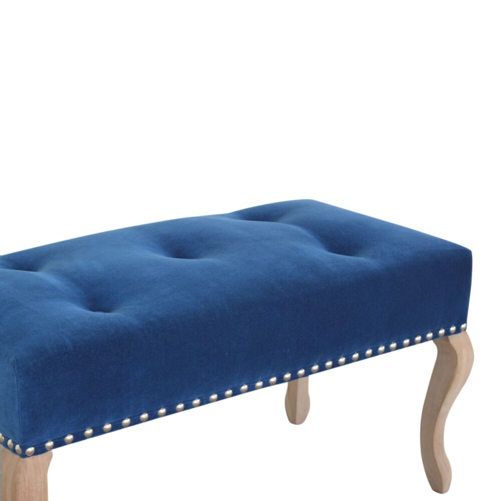 French Style Royal Blue Velvet Bench for resell