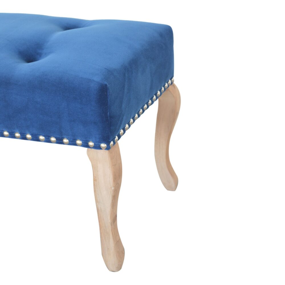 French Style Royal Blue Velvet Bench for reselling