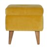 Mustard Velvet Storage Footstool for resale
