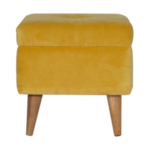 Mustard Velvet Storage Footstool for resale
