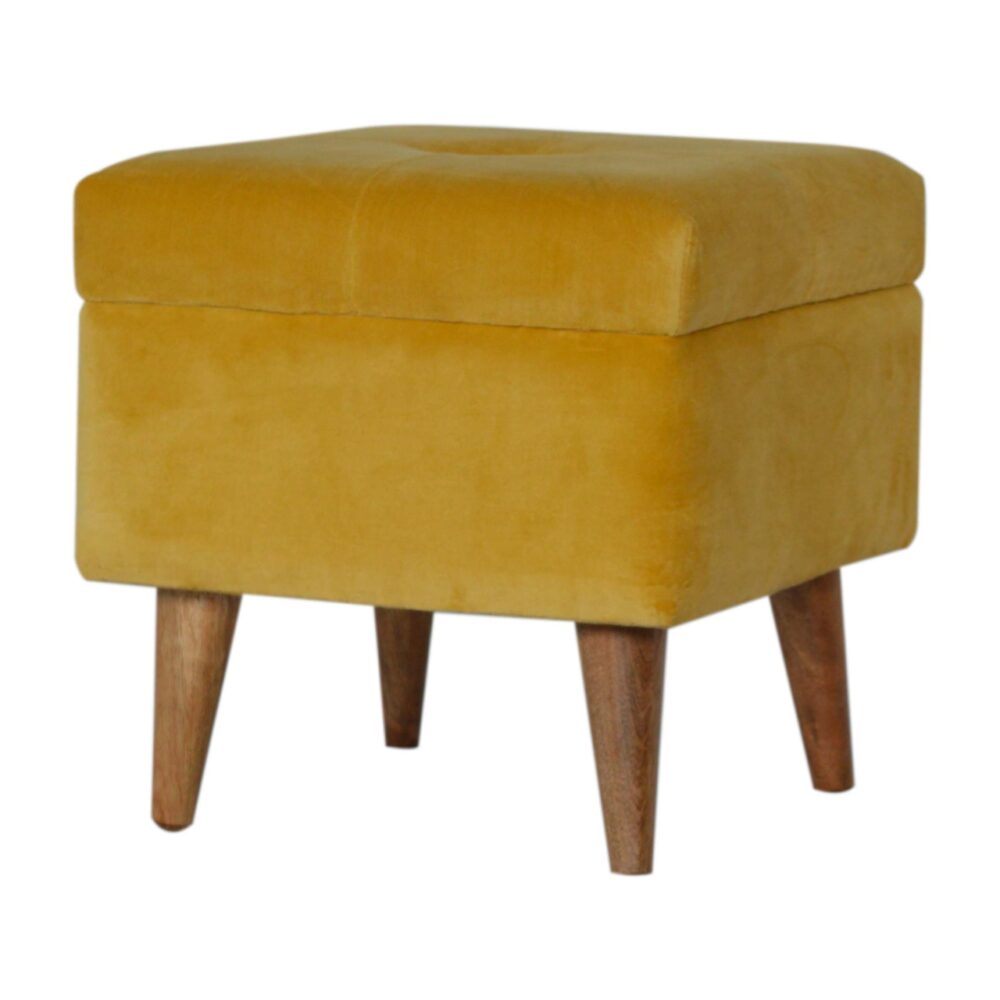 Mustard Velvet Storage Footstool wholesalers