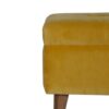 wholesale Mustard Velvet Storage Footstool for resale