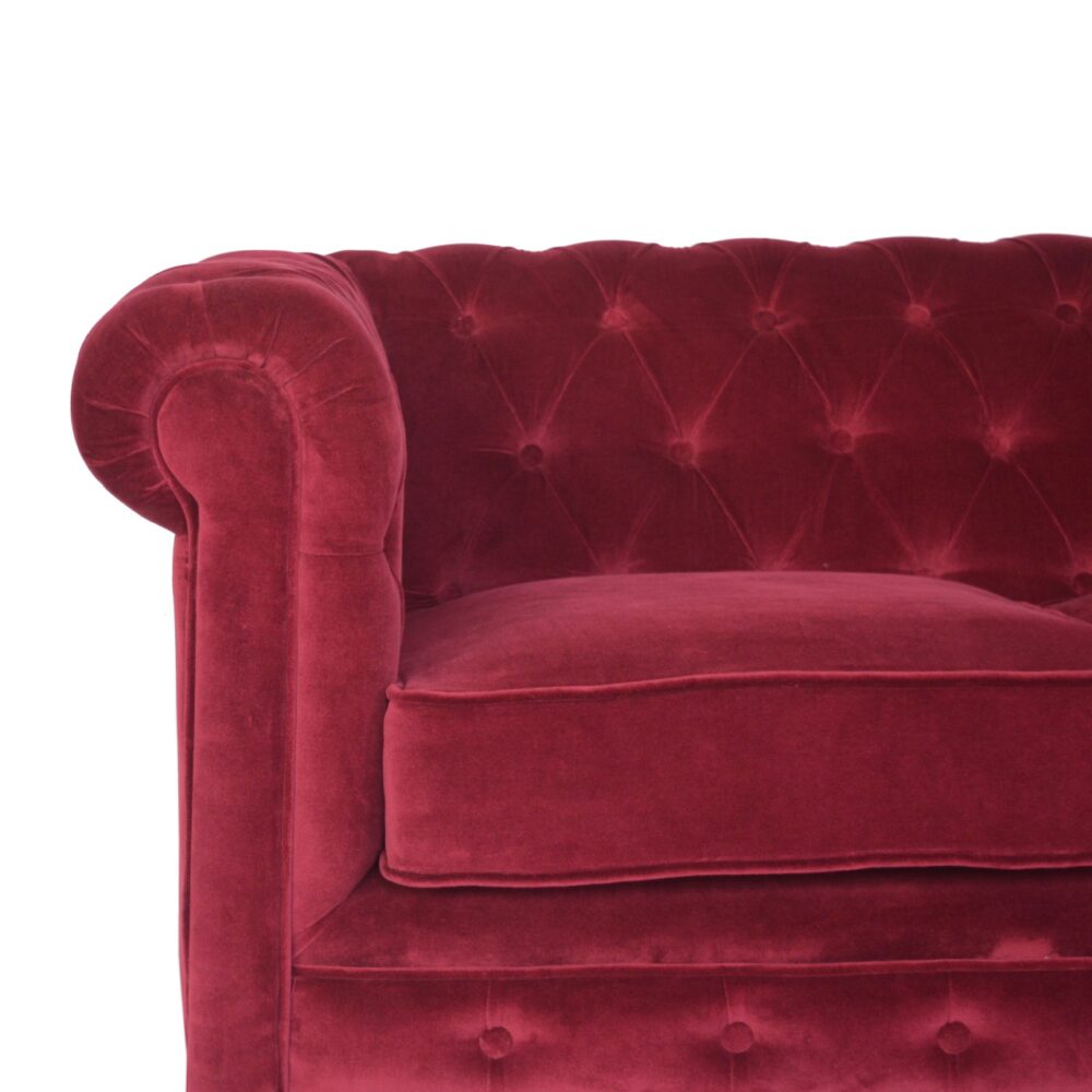 Wine Red Velvet Chesterfield Sofa for resell