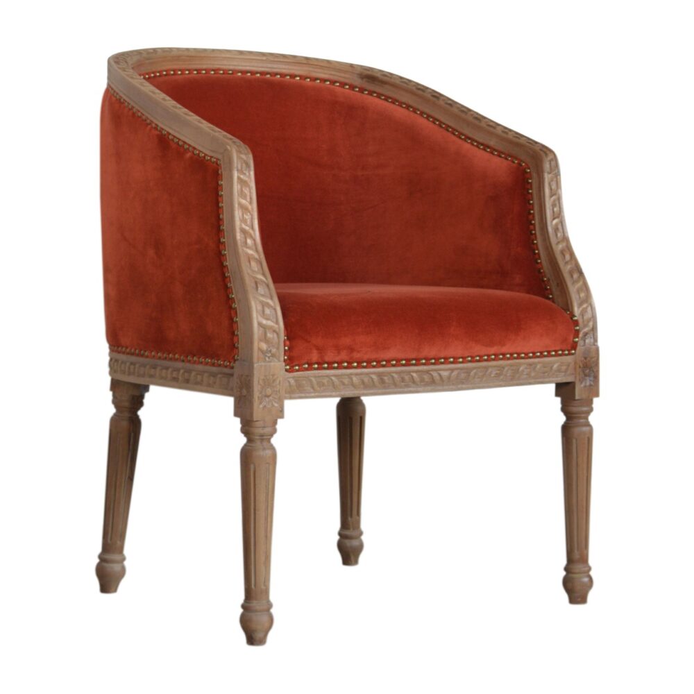 Rust Velvet Occasional Chair dropshipping