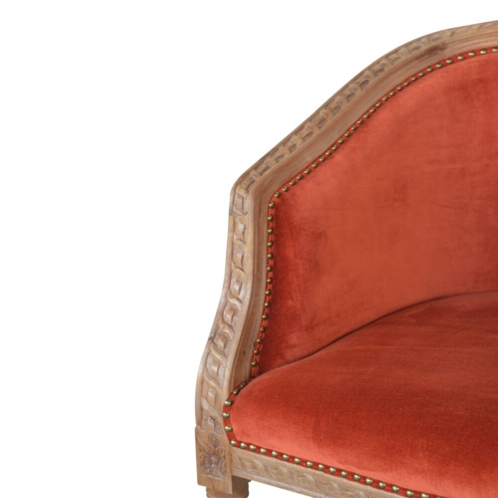 Rust Velvet Occasional Chair for resell