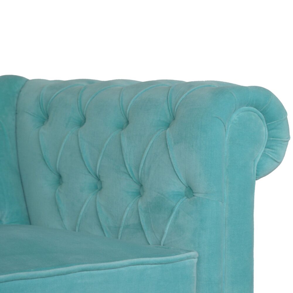 Aqua Velvet Chesterfield Sofa for resell