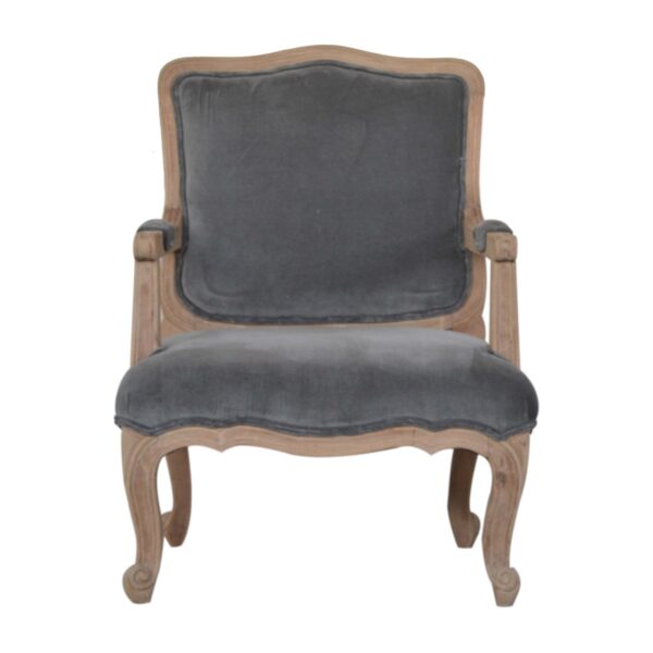 Grey Velvet French Style Chair for resale