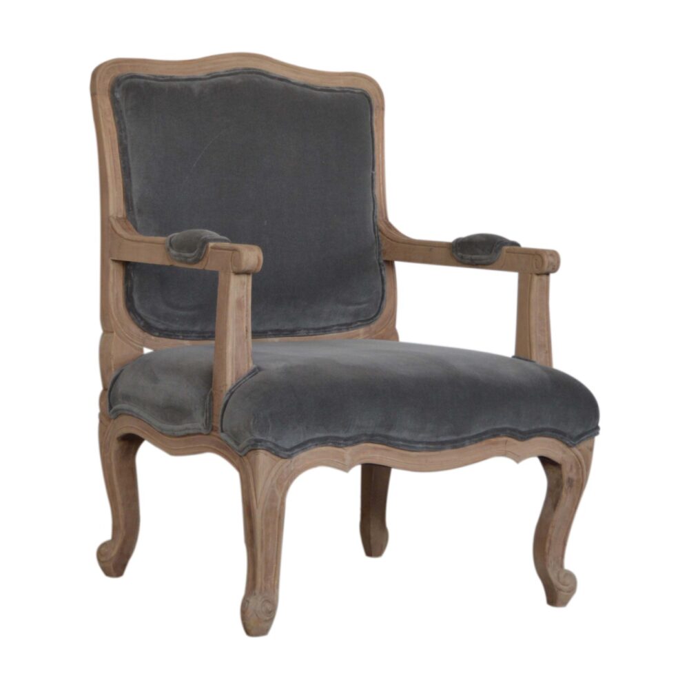 wholesale Grey Velvet French Style Chair for resale