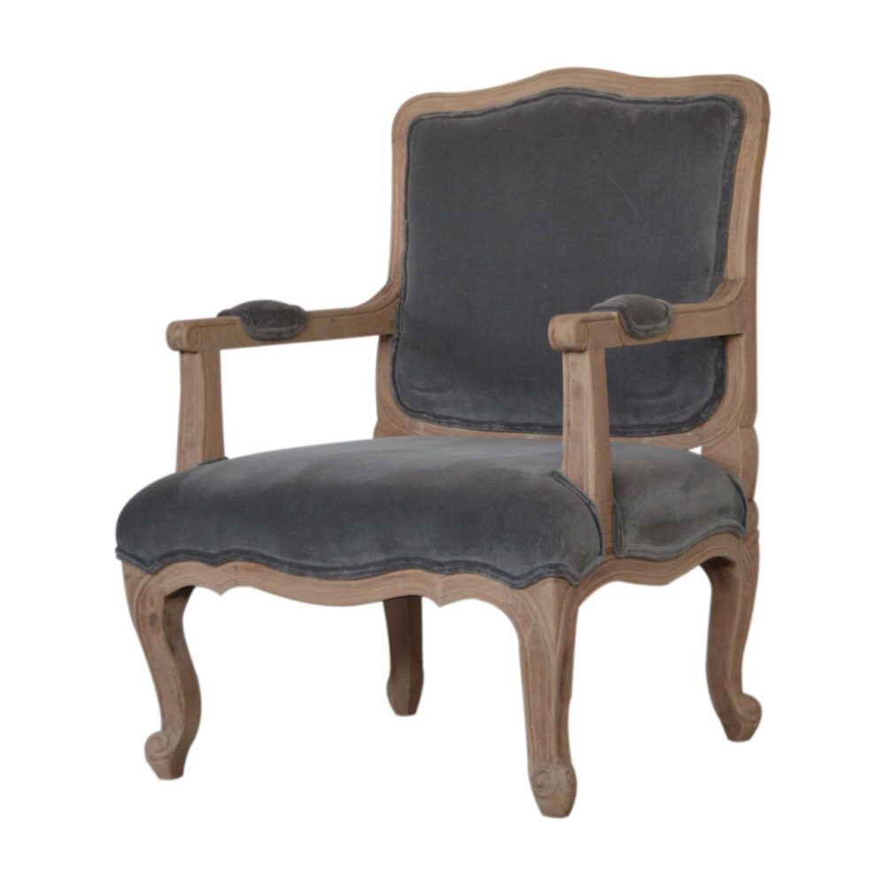 Grey Velvet French Style Chair dropshipping