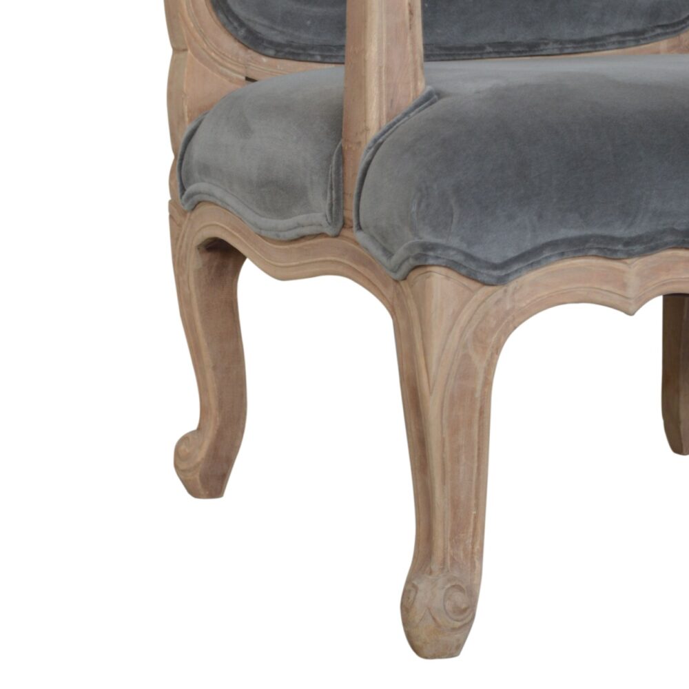 Grey Velvet French Style Chair for wholesale