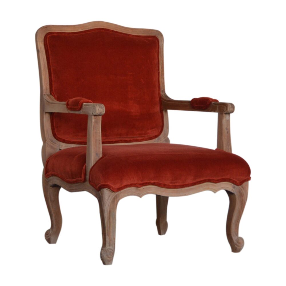 wholesale Brick Red Velvet French Style Chair for resale