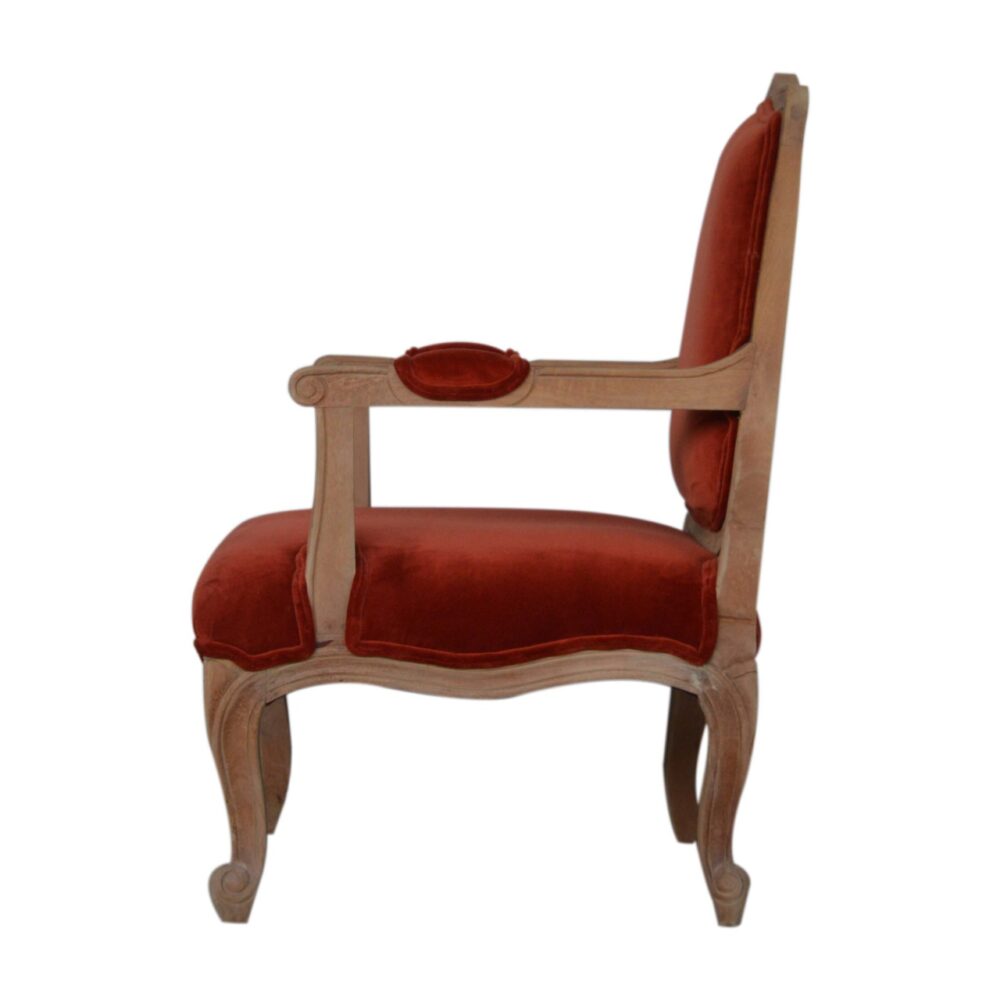 bulk Brick Red Velvet French Style Chair for resale