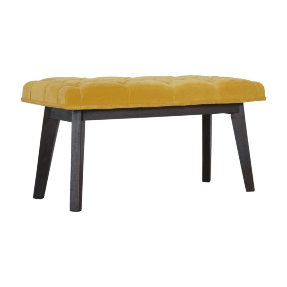 Mustard Velvet Hallway Bench dropshipping