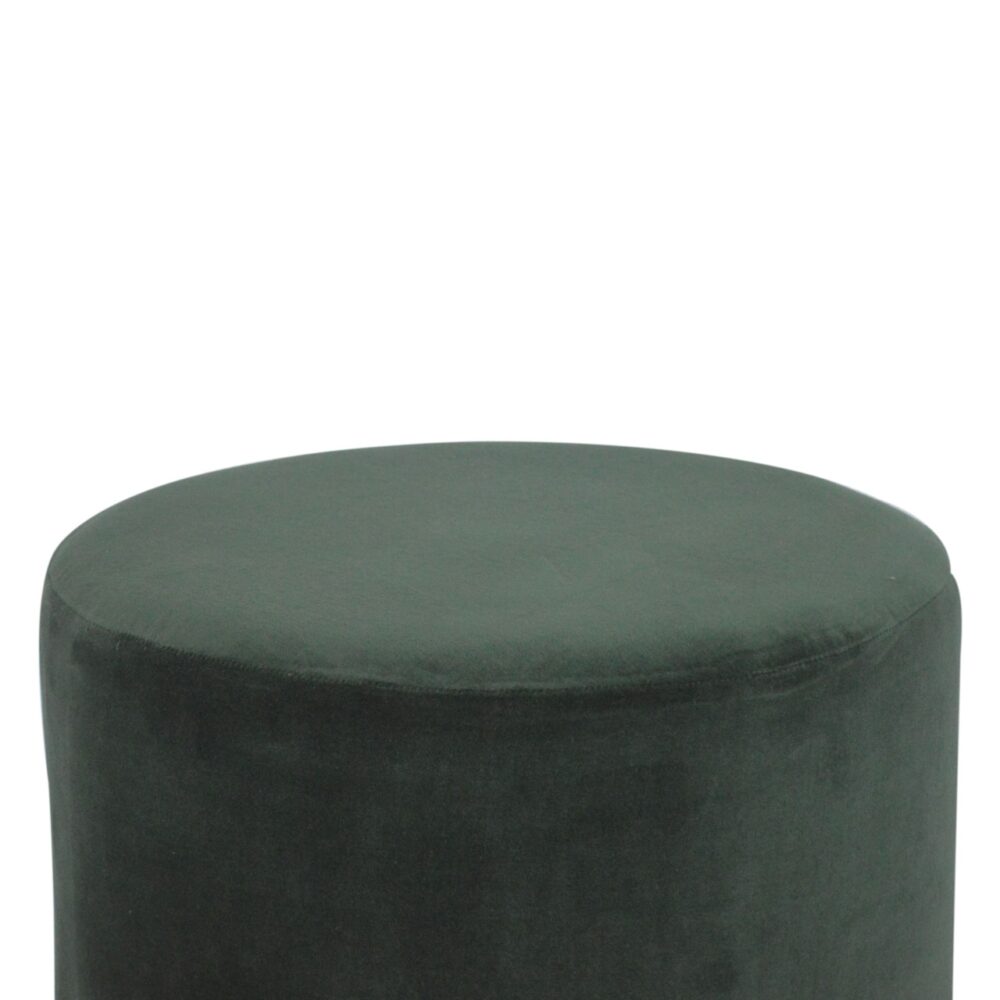 Emerald Velvet Footstool with Gold Base dropshipping
