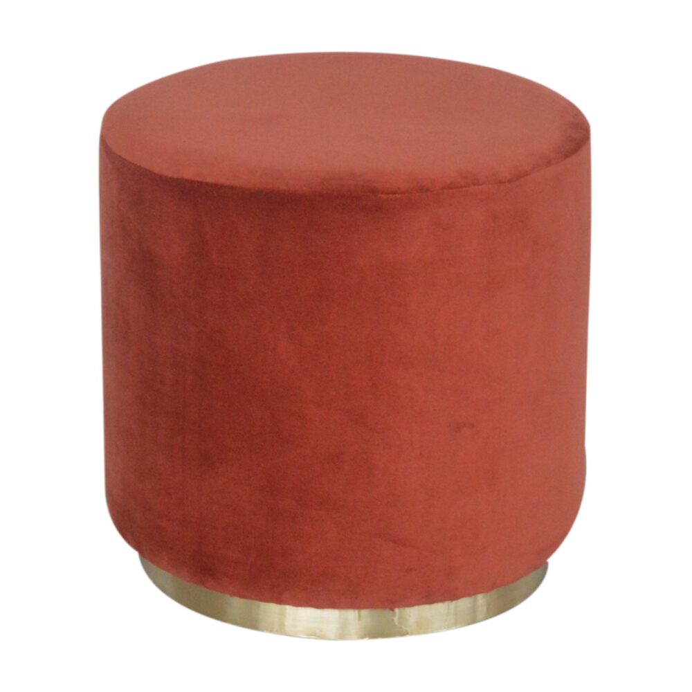 wholesale IN1428 - Brick Red Velvet Footstool with Gold Base for resale