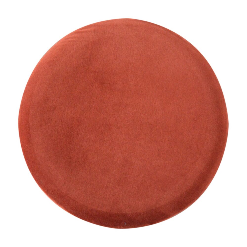 bulk IN1428 - Brick Red Velvet Footstool with Gold Base for resale