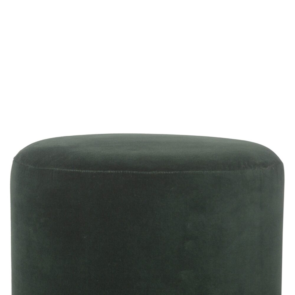wholesale Emerald Velvet Footstool with Wooden Base for resale