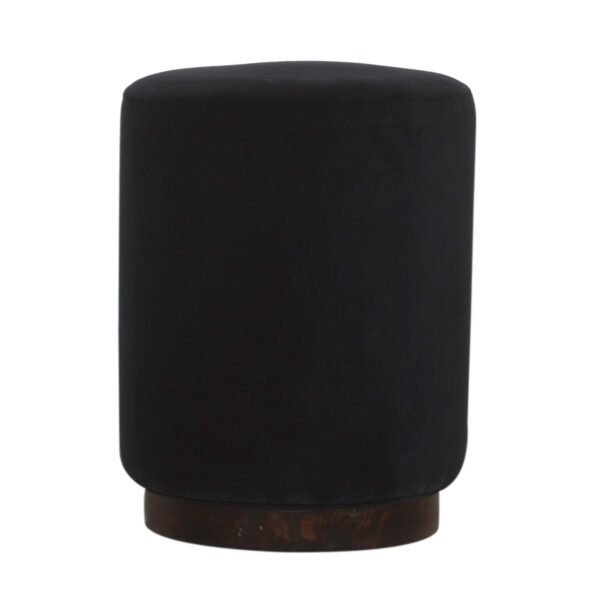 Black Velvet Footstool with Wooden Base for resale