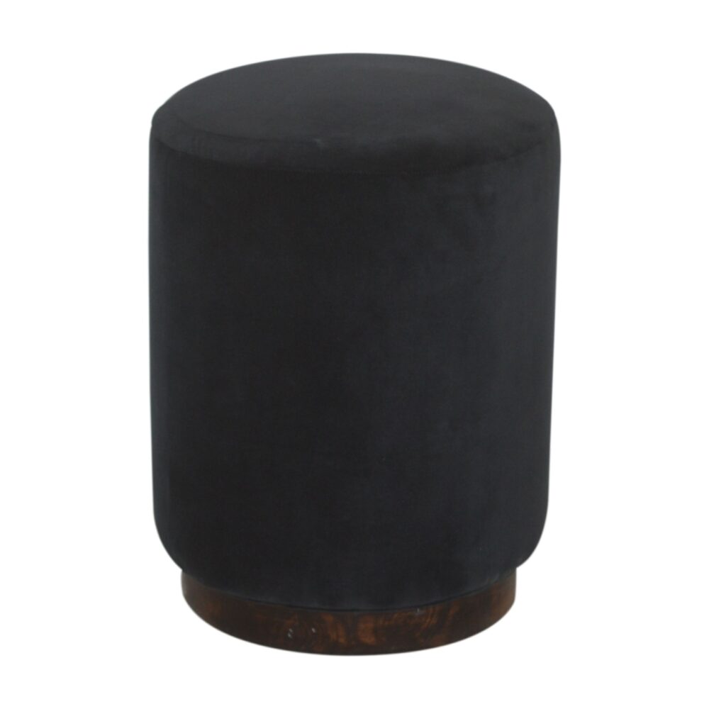 Black Velvet Footstool with Wooden Base wholesalers