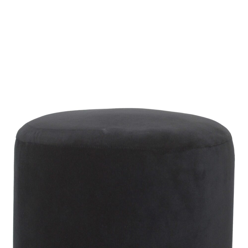 wholesale Black Velvet Footstool with Wooden Base for resale