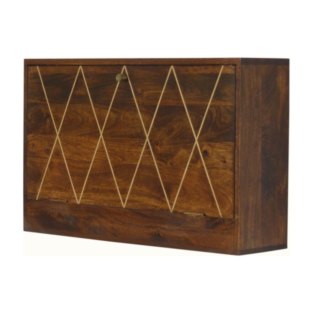 Geometric Brass Inlay Flip Down Writing Desk wholesalers