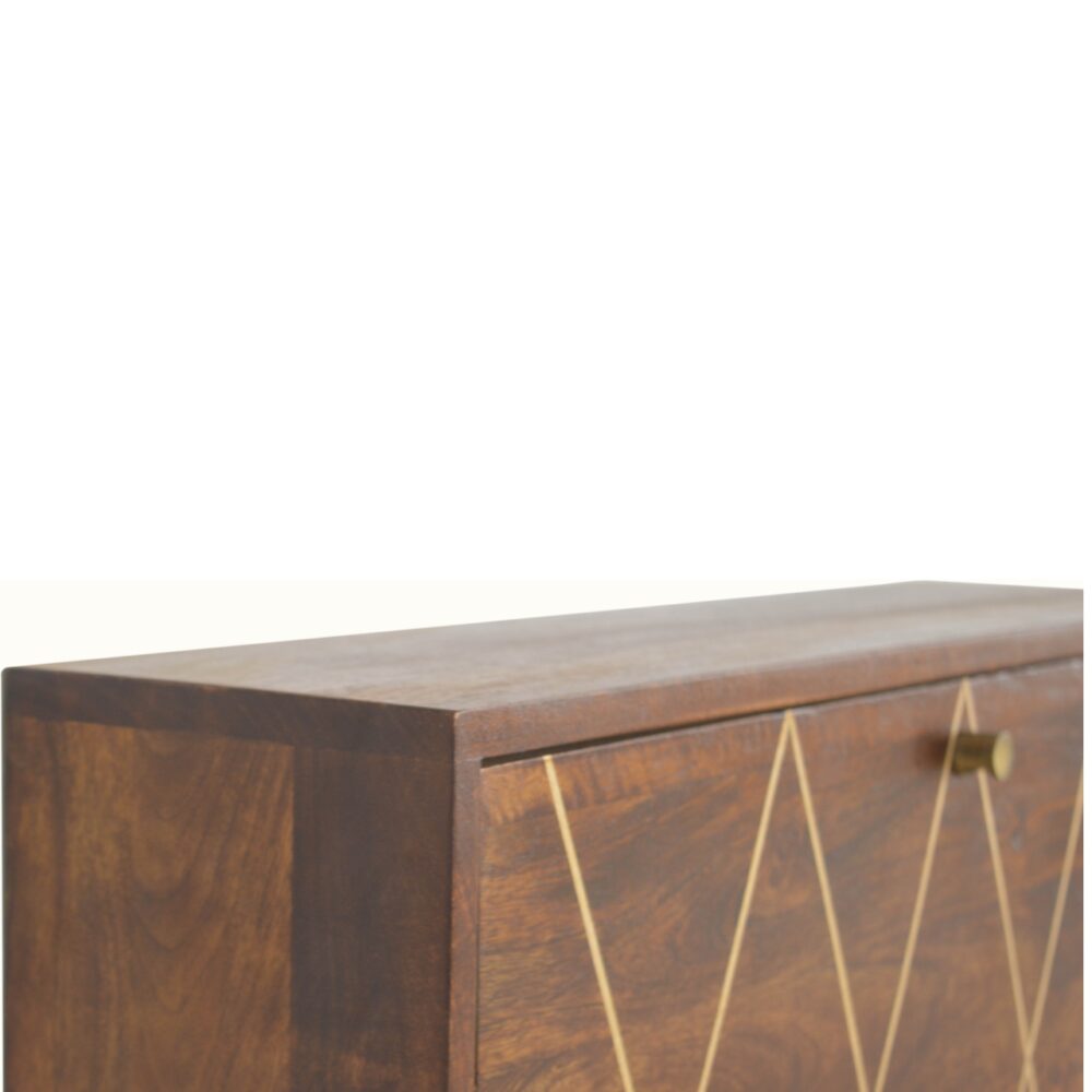 wholesale Geometric Brass Inlay Flip Down Writing Desk for resale