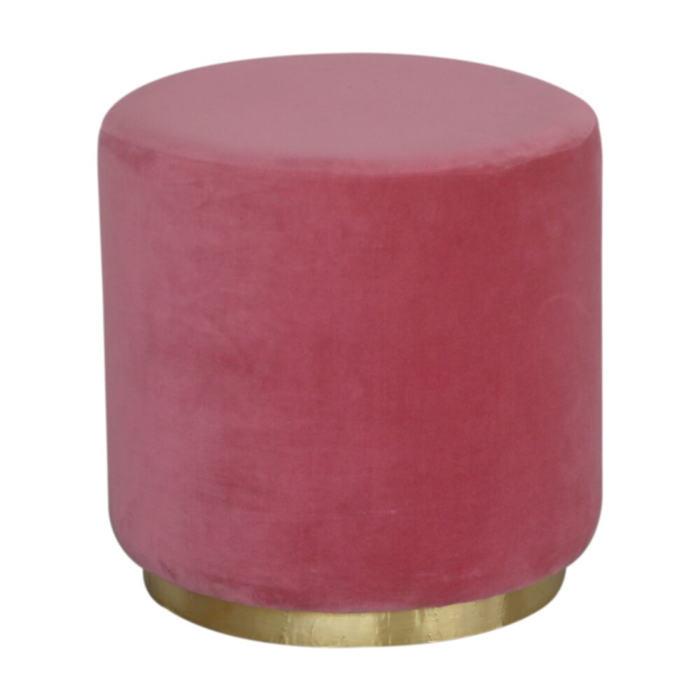 wholesale Large Pink Velvet Footstool with Gold Base for resale