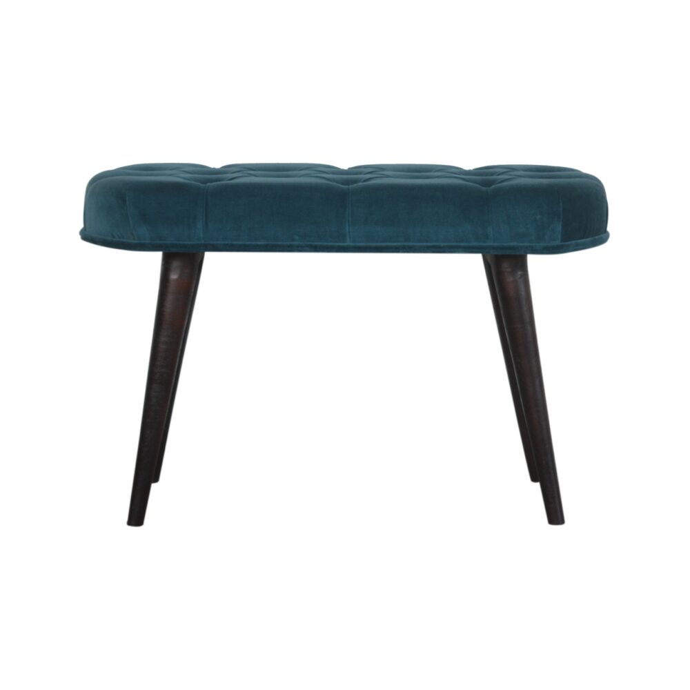 Teal Cotton Velvet Deep Button Bench wholesalers