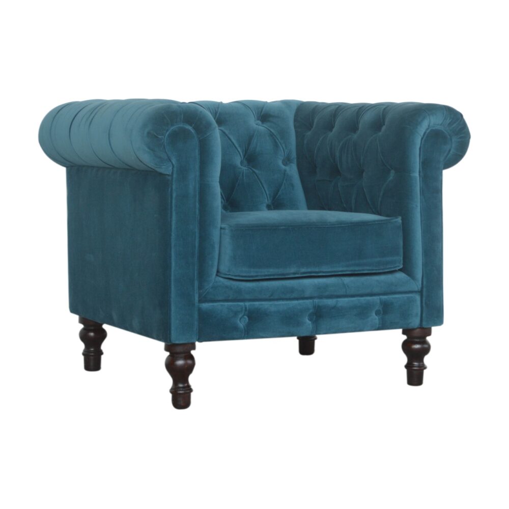 Teal Velvet Chesterfield Armchair wholesalers