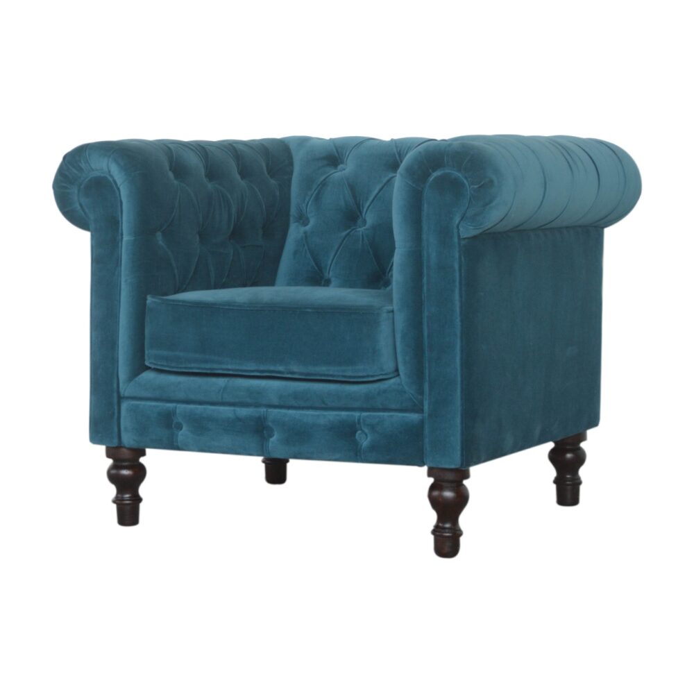 wholesale Teal Velvet Chesterfield Armchair for resale