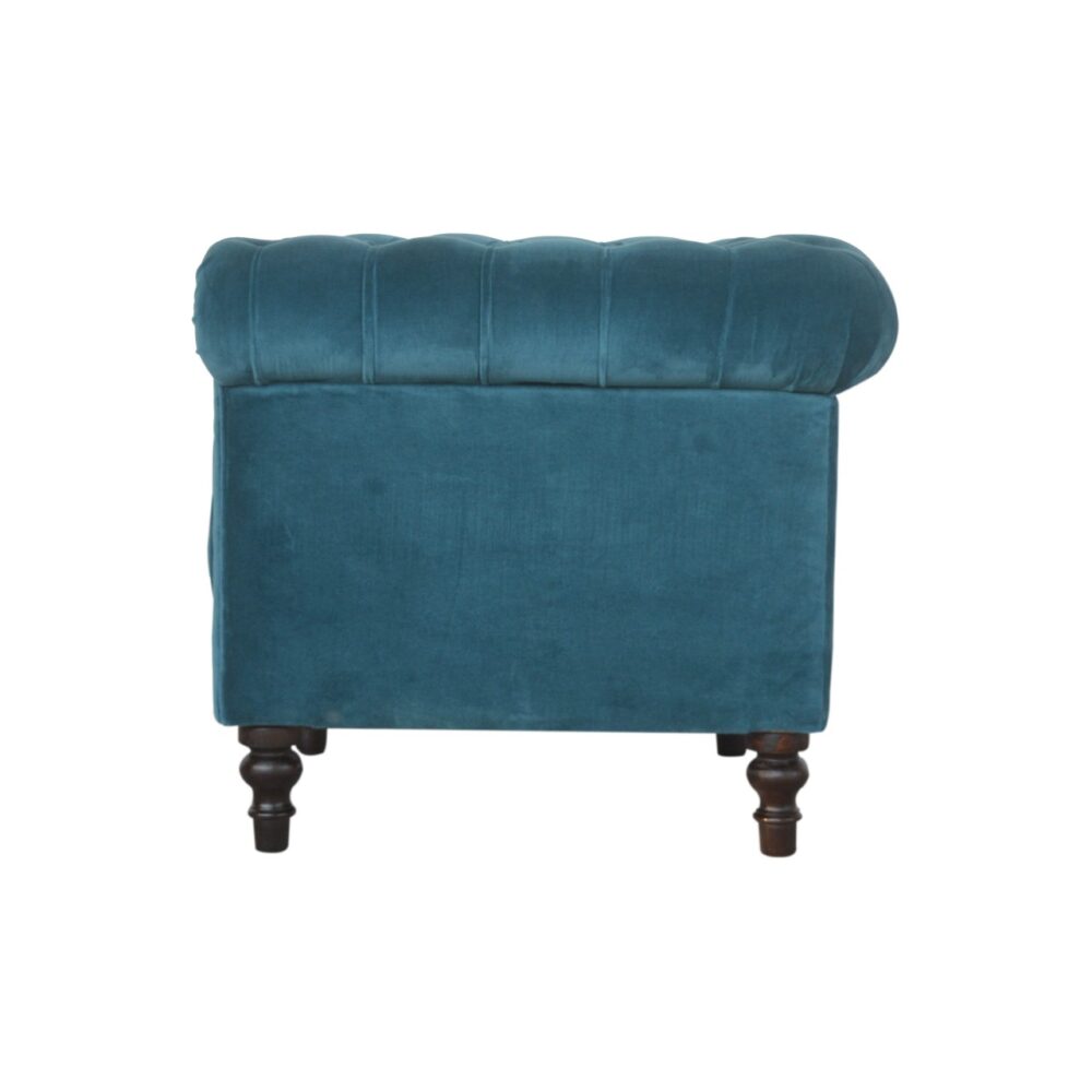 Teal Velvet Chesterfield Armchair for reselling