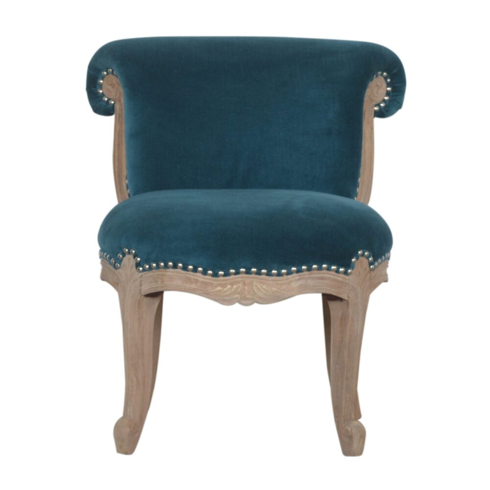 IN1445 - Teal Velvet Studded Chair for resale