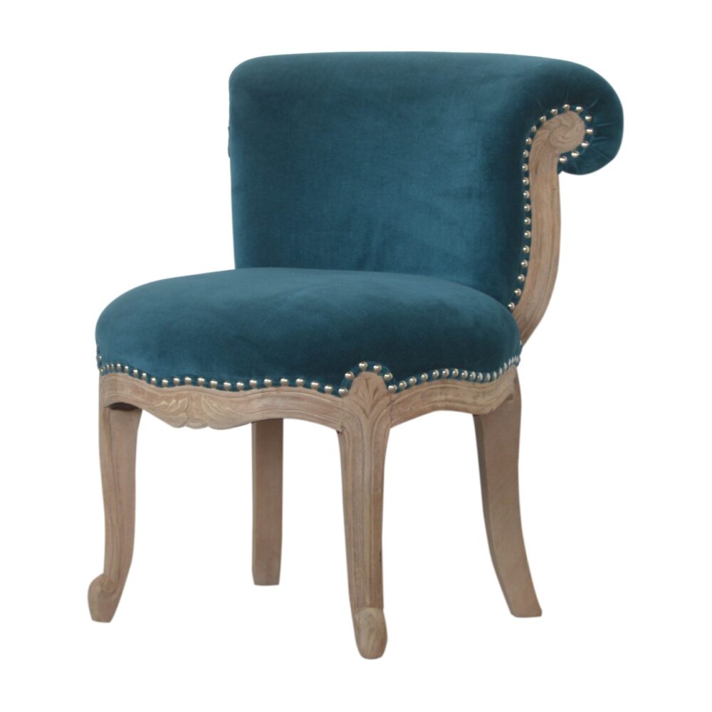 IN1445 - Teal Velvet Studded Chair wholesalers