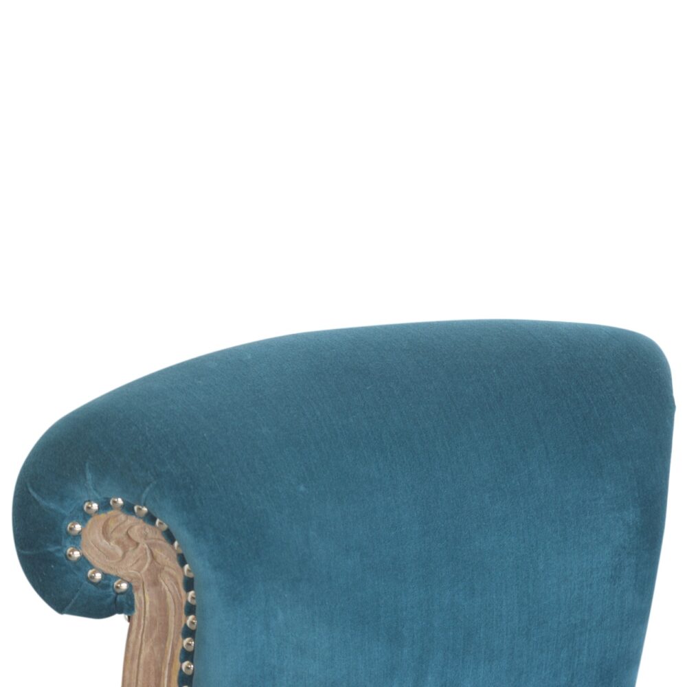 IN1445 - Teal Velvet Studded Chair dropshipping