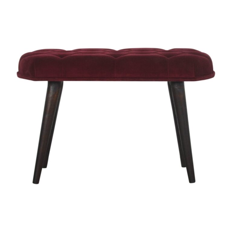 Wine Red Velvet Deep Button Bench for resale