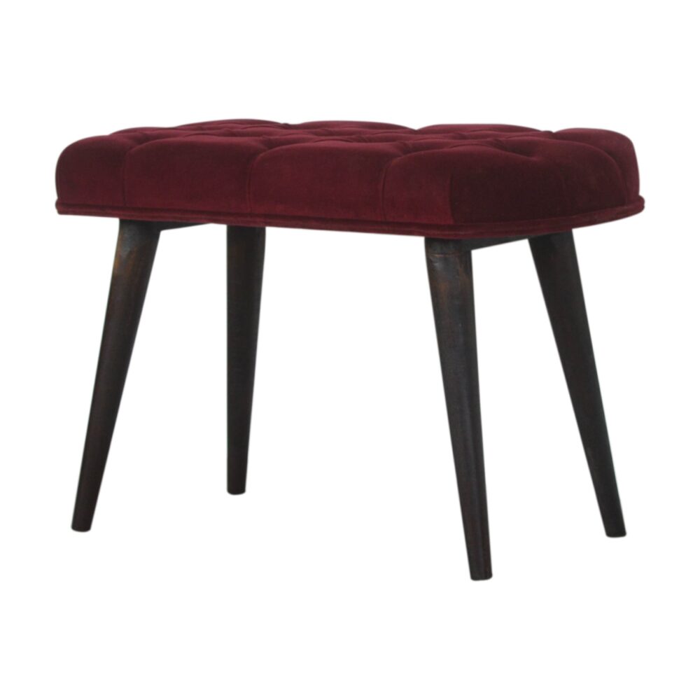 Wine Red Velvet Deep Button Bench wholesalers