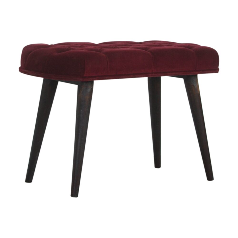 wholesale Wine Red Velvet Deep Button Bench for resale
