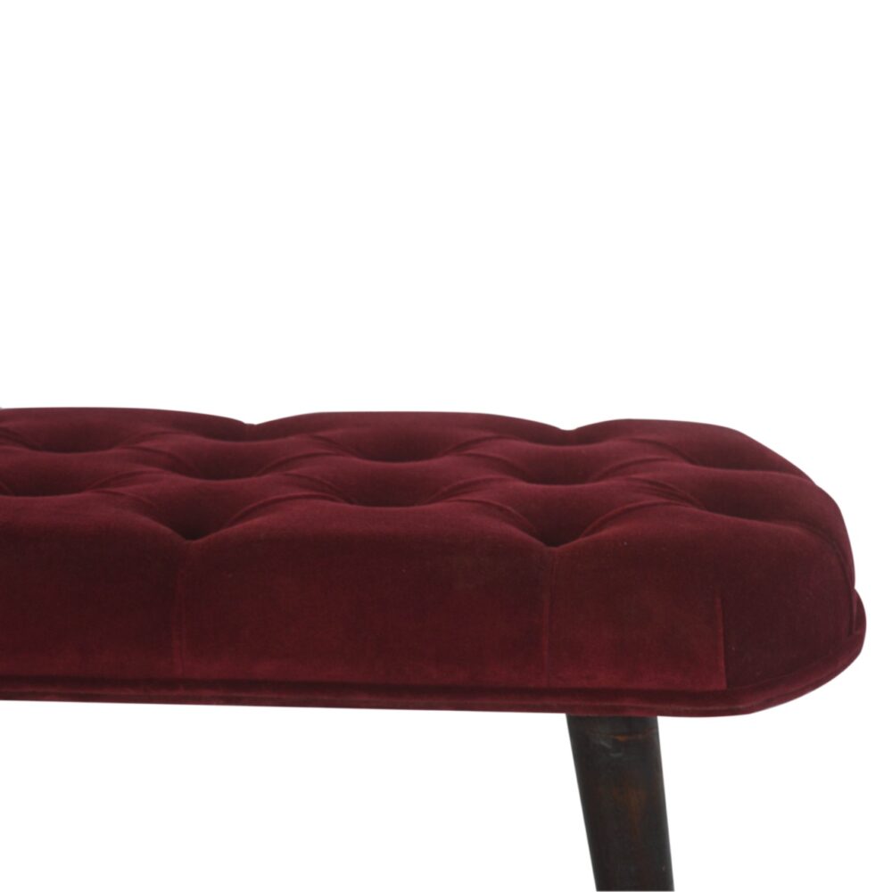 wholesale Wine Red Velvet Deep Button Bench for resale