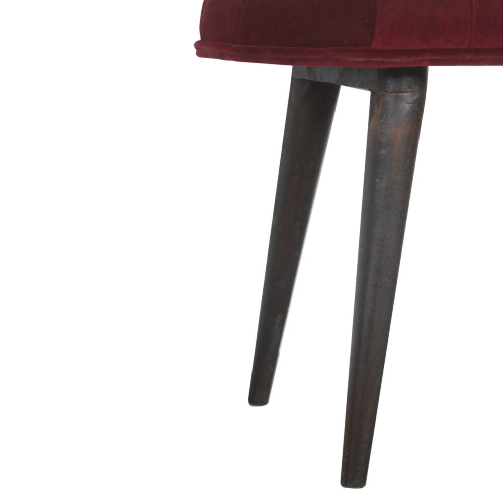Wine Red Velvet Deep Button Bench for wholesale