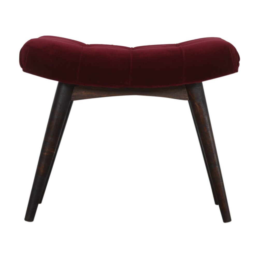 Wine Red Cotton Velvet Curved Bench for resale