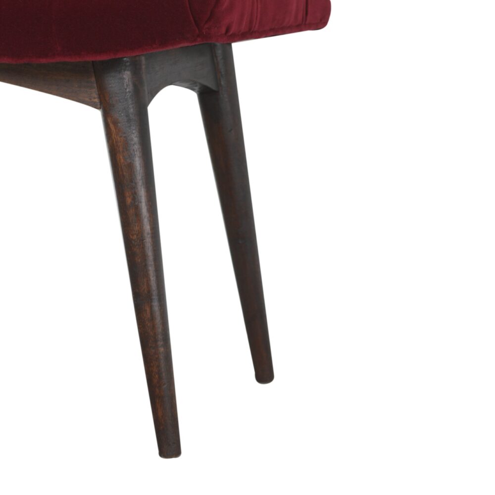 Wine Red Cotton Velvet Curved Bench for resell