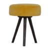 bulk Mustard Velvet Tripod Footstool for resale